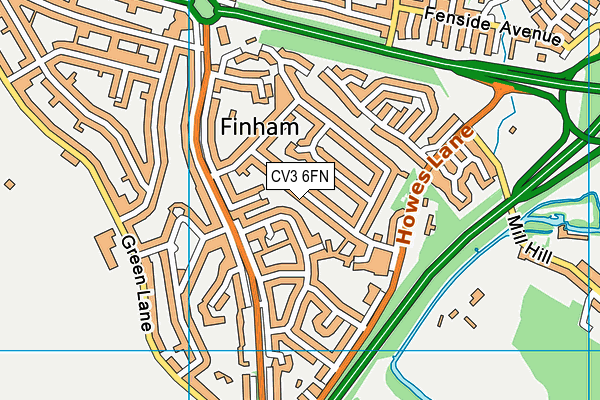 CV3 6FN map - OS VectorMap District (Ordnance Survey)