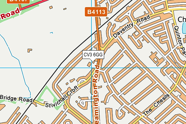 CV3 6GG map - OS VectorMap District (Ordnance Survey)