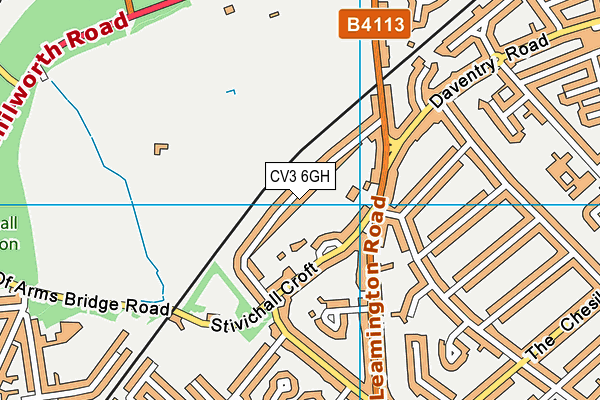 CV3 6GH map - OS VectorMap District (Ordnance Survey)