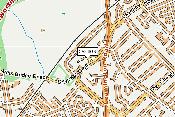 CV3 6GN map - OS VectorMap District (Ordnance Survey)