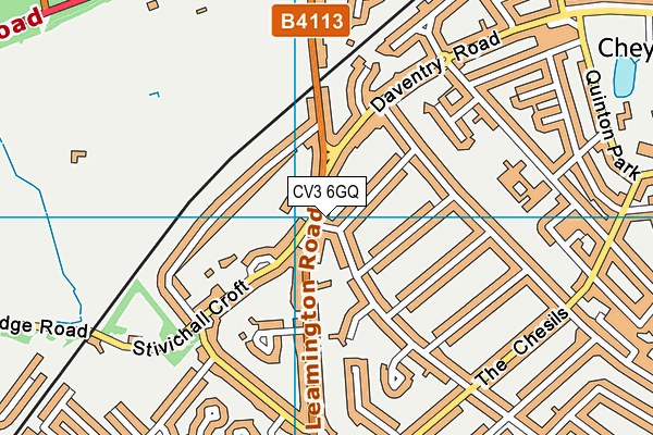 CV3 6GQ map - OS VectorMap District (Ordnance Survey)