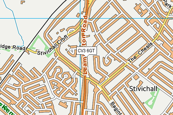 CV3 6GT map - OS VectorMap District (Ordnance Survey)