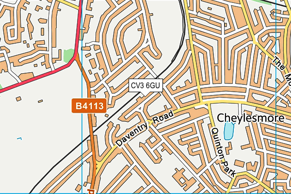 CV3 6GU map - OS VectorMap District (Ordnance Survey)