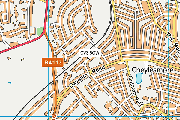 CV3 6GW map - OS VectorMap District (Ordnance Survey)