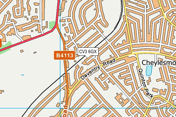 CV3 6GX map - OS VectorMap District (Ordnance Survey)