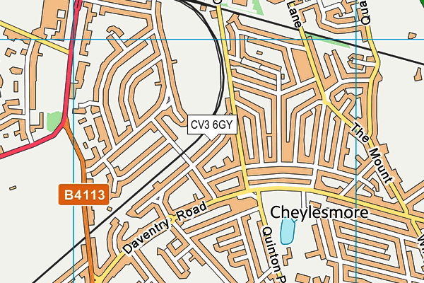 CV3 6GY map - OS VectorMap District (Ordnance Survey)