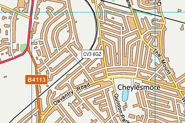 CV3 6GZ map - OS VectorMap District (Ordnance Survey)
