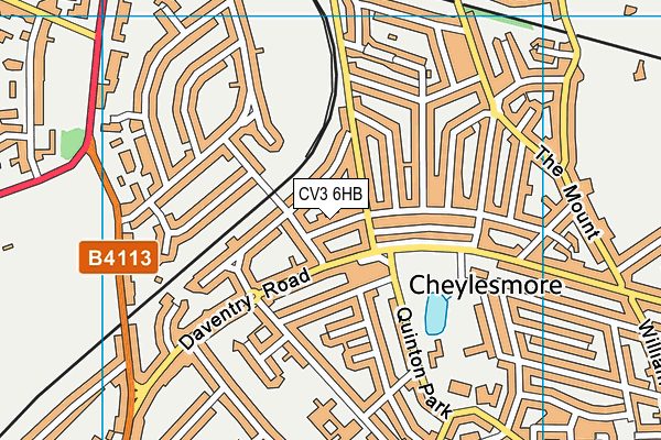 CV3 6HB map - OS VectorMap District (Ordnance Survey)