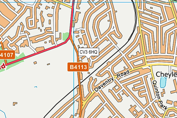 CV3 6HQ map - OS VectorMap District (Ordnance Survey)