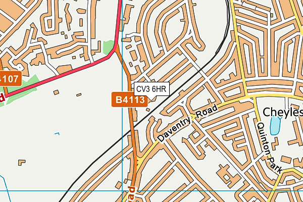 CV3 6HR map - OS VectorMap District (Ordnance Survey)