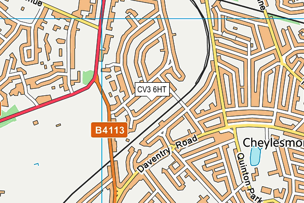CV3 6HT map - OS VectorMap District (Ordnance Survey)