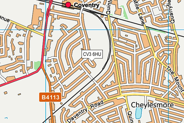 CV3 6HU map - OS VectorMap District (Ordnance Survey)