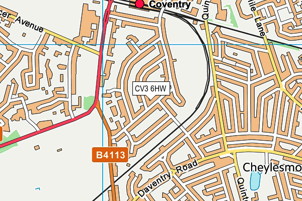 CV3 6HW map - OS VectorMap District (Ordnance Survey)