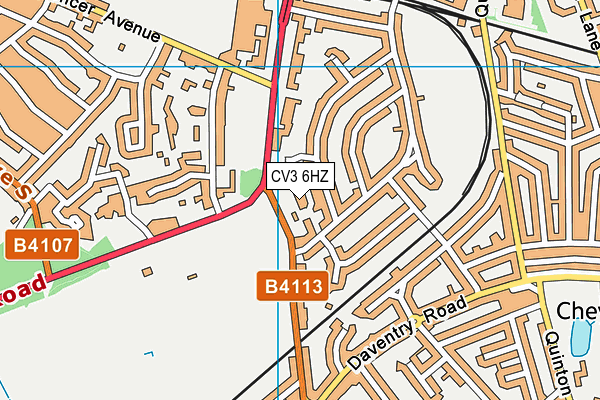 CV3 6HZ map - OS VectorMap District (Ordnance Survey)