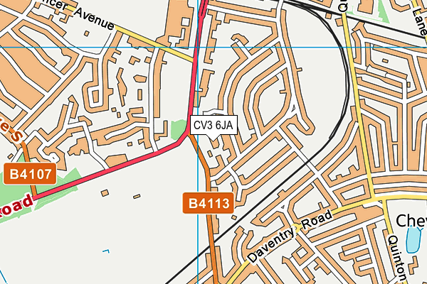 CV3 6JA map - OS VectorMap District (Ordnance Survey)
