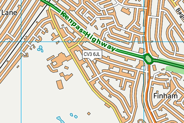CV3 6JL map - OS VectorMap District (Ordnance Survey)