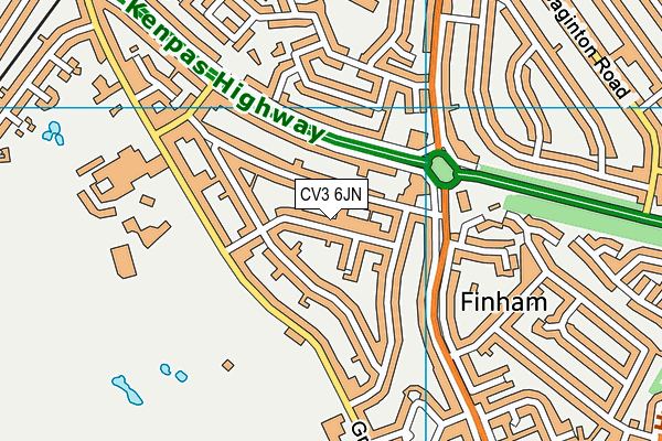 CV3 6JN map - OS VectorMap District (Ordnance Survey)