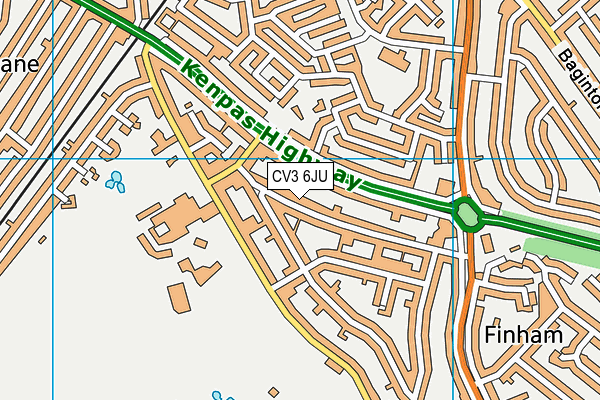 CV3 6JU map - OS VectorMap District (Ordnance Survey)