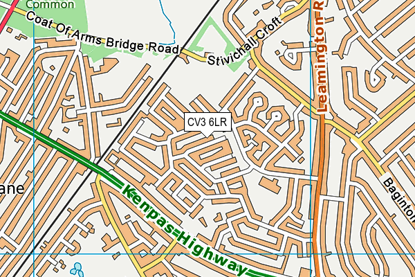 CV3 6LR map - OS VectorMap District (Ordnance Survey)