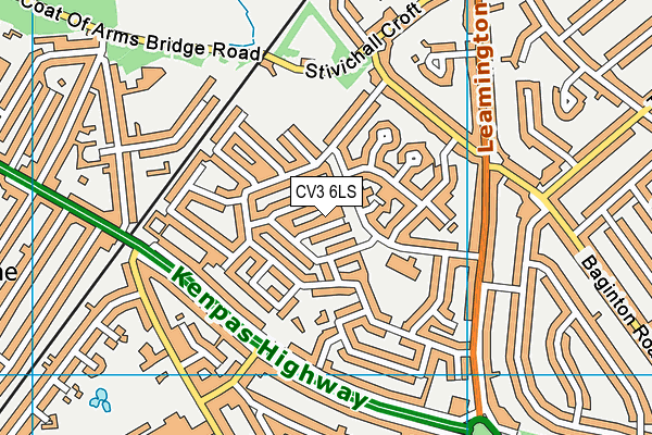 CV3 6LS map - OS VectorMap District (Ordnance Survey)