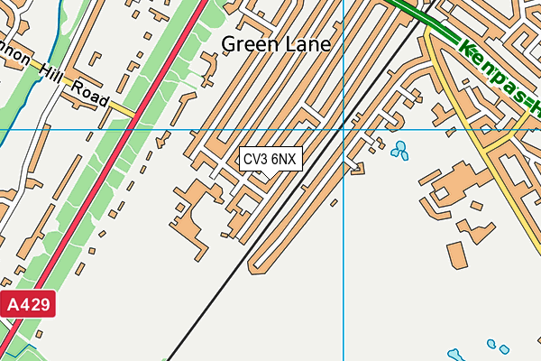 CV3 6NX map - OS VectorMap District (Ordnance Survey)