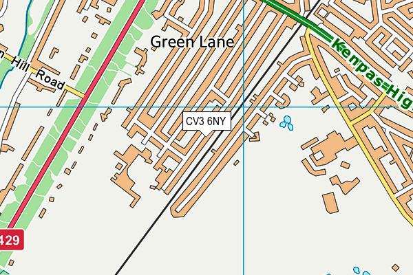 CV3 6NY map - OS VectorMap District (Ordnance Survey)