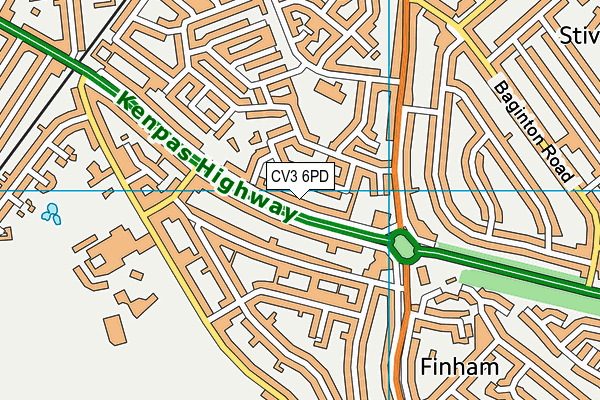 CV3 6PD map - OS VectorMap District (Ordnance Survey)