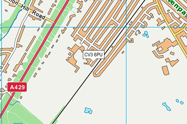 CV3 6PU map - OS VectorMap District (Ordnance Survey)