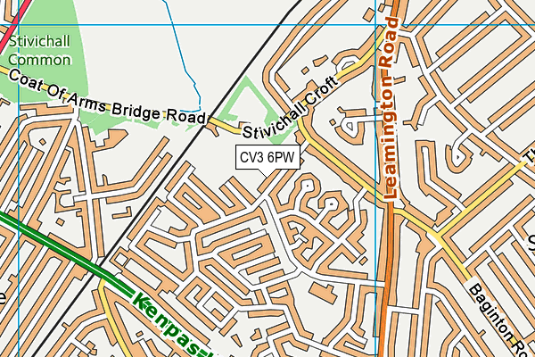 CV3 6PW map - OS VectorMap District (Ordnance Survey)