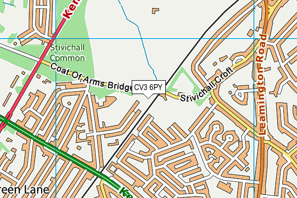 Stivichall Primary School map (CV3 6PY) - OS VectorMap District (Ordnance Survey)