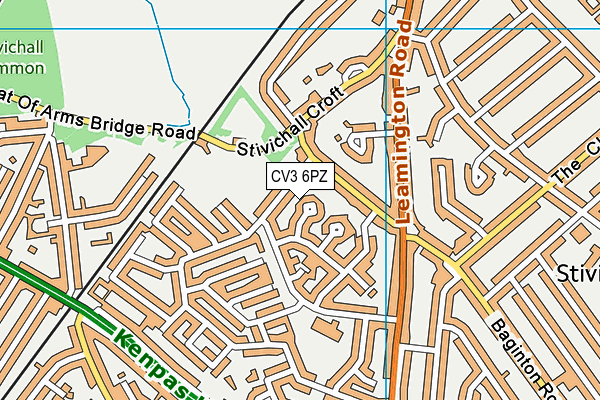 CV3 6PZ map - OS VectorMap District (Ordnance Survey)