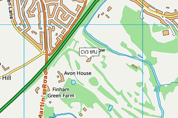 Coventry Golf Club map (CV3 6RJ) - OS VectorMap District (Ordnance Survey)