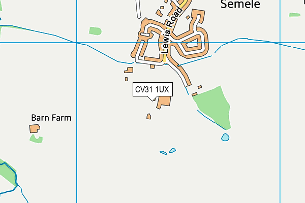 CV31 1UX map - OS VectorMap District (Ordnance Survey)