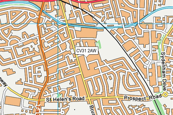 CV31 2AW map - OS VectorMap District (Ordnance Survey)