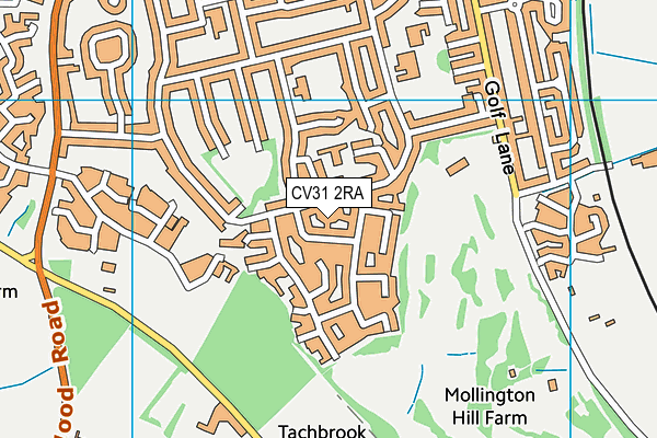 CV31 2RA map - OS VectorMap District (Ordnance Survey)