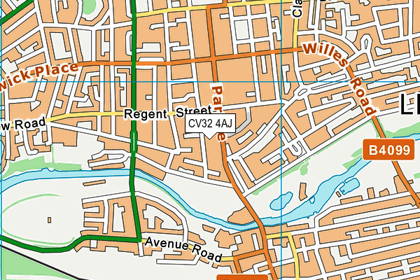 CV32 4AJ map - OS VectorMap District (Ordnance Survey)