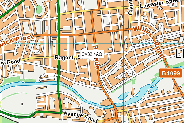 CV32 4AQ map - OS VectorMap District (Ordnance Survey)