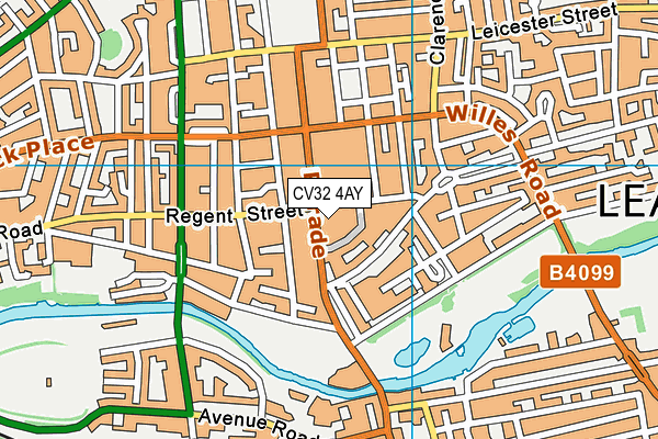 CV32 4AY map - OS VectorMap District (Ordnance Survey)