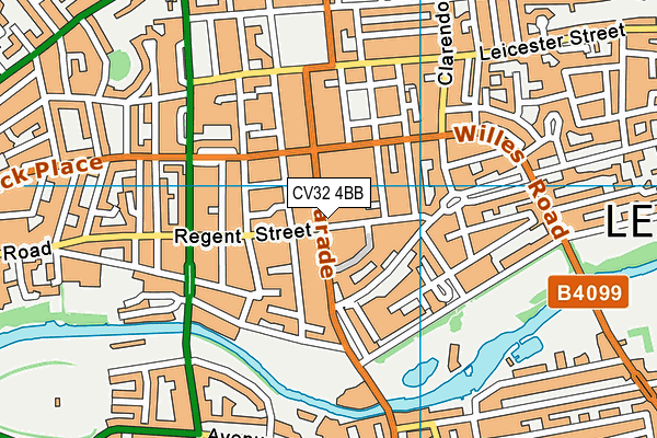 CV32 4BB map - OS VectorMap District (Ordnance Survey)