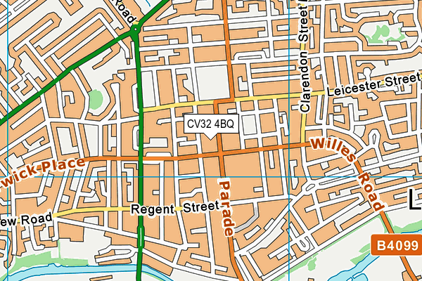 CV32 4BQ map - OS VectorMap District (Ordnance Survey)