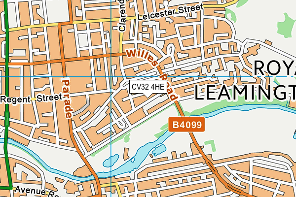 CV32 4HE map - OS VectorMap District (Ordnance Survey)