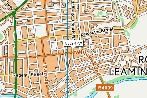 CV32 4PW map - OS VectorMap District (Ordnance Survey)