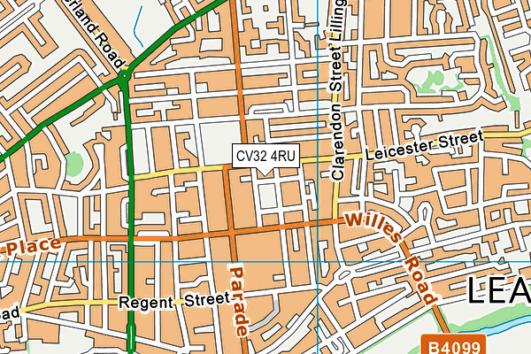 CV32 4RU map - OS VectorMap District (Ordnance Survey)