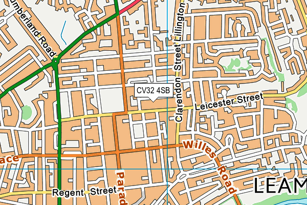 CV32 4SB map - OS VectorMap District (Ordnance Survey)