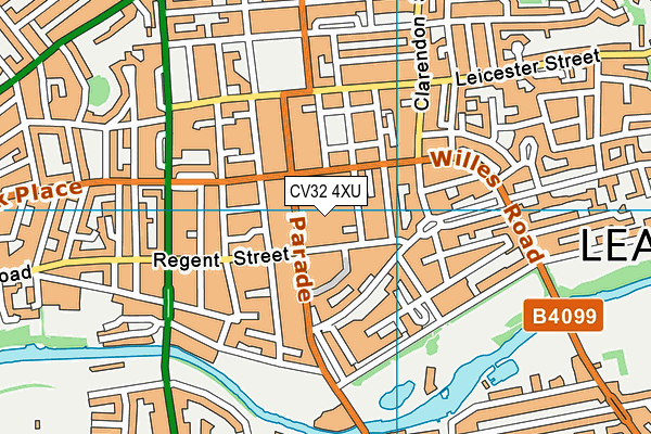 CV32 4XU map - OS VectorMap District (Ordnance Survey)