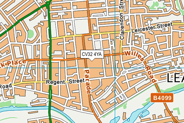 CV32 4YA map - OS VectorMap District (Ordnance Survey)