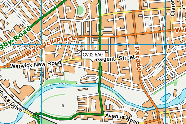 CV32 5AG map - OS VectorMap District (Ordnance Survey)