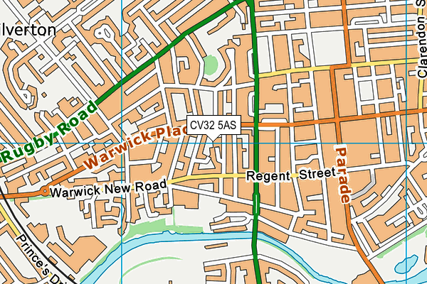 CV32 5AS map - OS VectorMap District (Ordnance Survey)