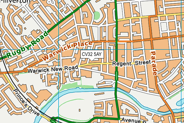 CV32 5AY map - OS VectorMap District (Ordnance Survey)