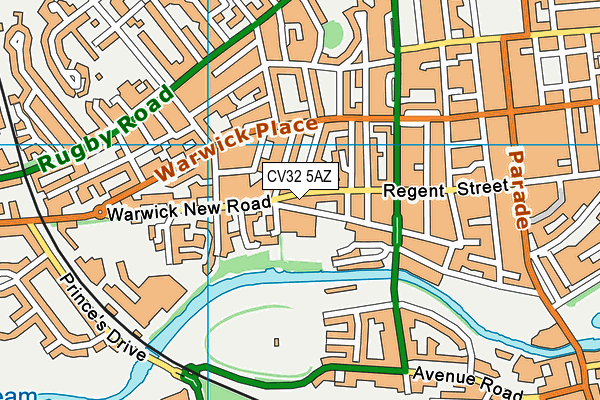 CV32 5AZ map - OS VectorMap District (Ordnance Survey)